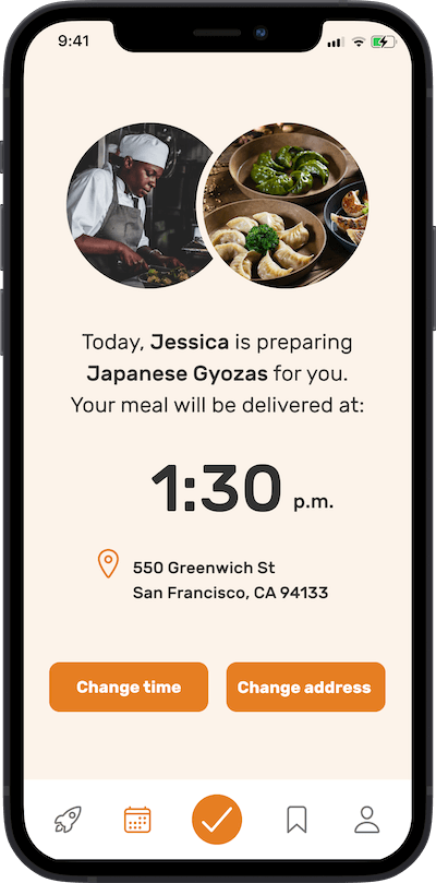 iPhone app
delivery screen